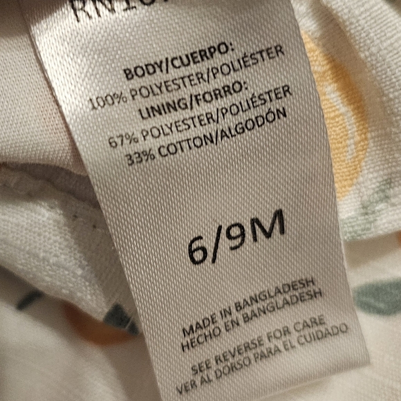 Adorable Baby Dress By Nicole Miller- Peach Fruit Design- Size 6/9 Month - Picture 9 of 9